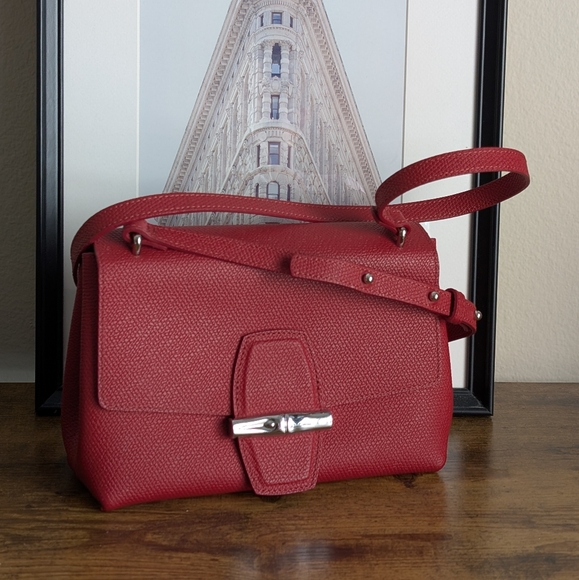 Longchamp Roseau Cherry Red Crossbody - Picture 2 of 9